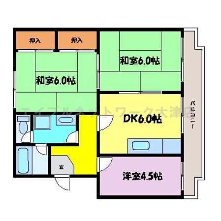 大津京駅 徒歩20分 3階の物件間取画像